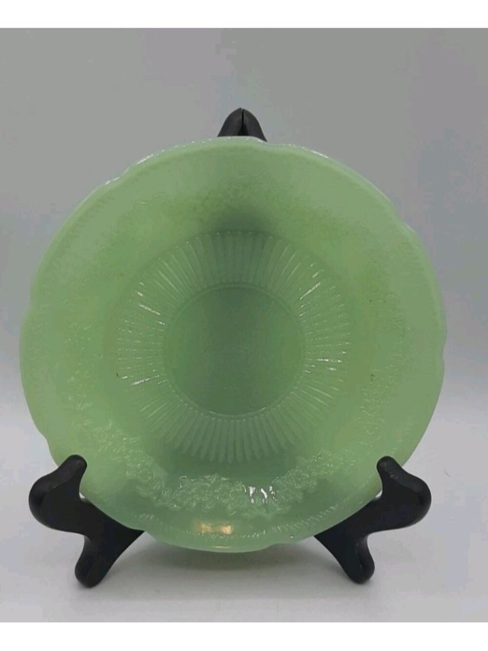 Vintage Fire King Glass Jadeite Alice Pattern Replacement Saucer ONLY 6 Inch Dia